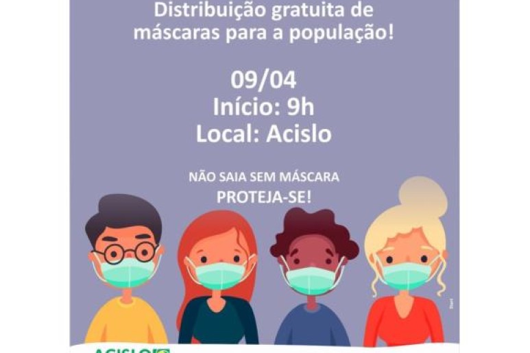 Capa notícia Acislo inicia na quinta a distribuição de máscaras à população 